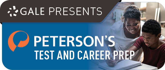 The logo for the e-Resource, Peterson's Test and Career Prep