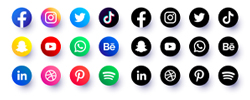 Picture of many social media icons in a grid